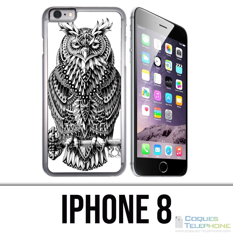 Coque iPhone 8 - Hibou Azteque