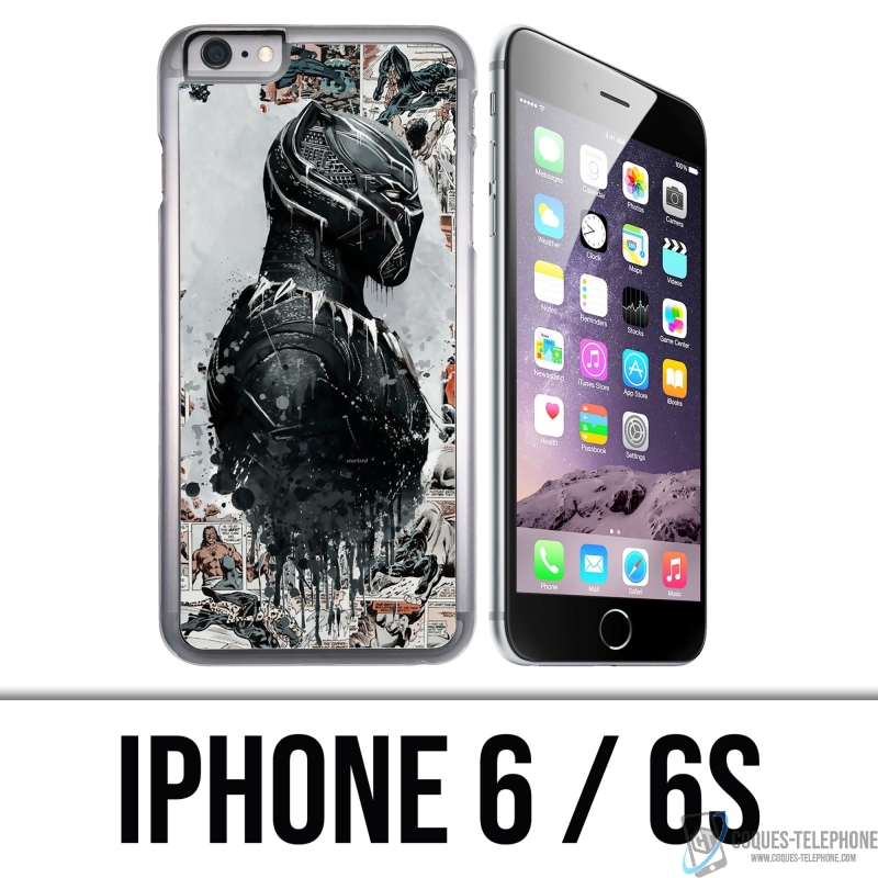 Coque iPhone 6 et 6S - Black Panther Comics Splash