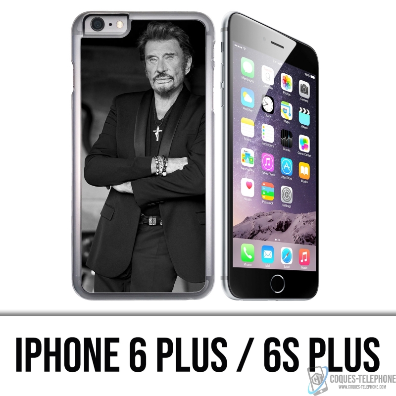 Funda para iPhone 6 Plus / 6S Plus - Johnny Hallyday Negro Blanco