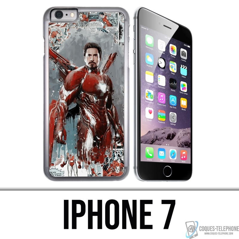 Coque iPhone 7 - Iron Man Comics Splash