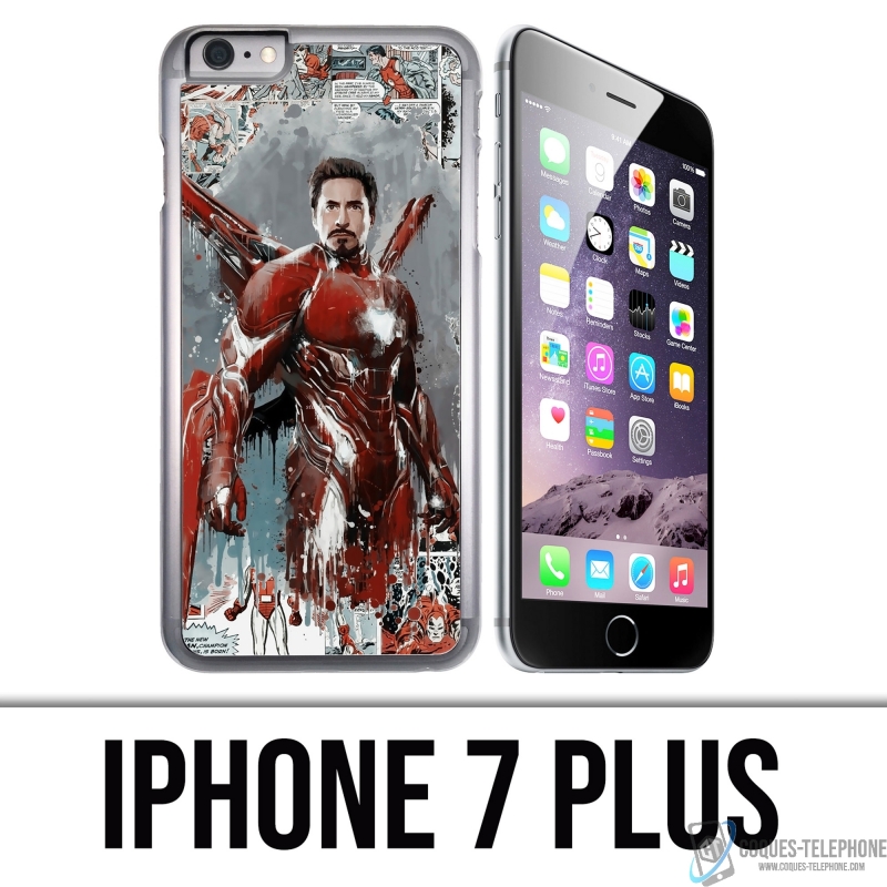 Coque iPhone 7 Plus - Iron Man Comics Splash