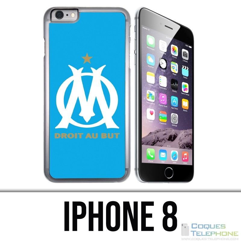 Coque iPhone 8 - Logo Om Marseille Bleu