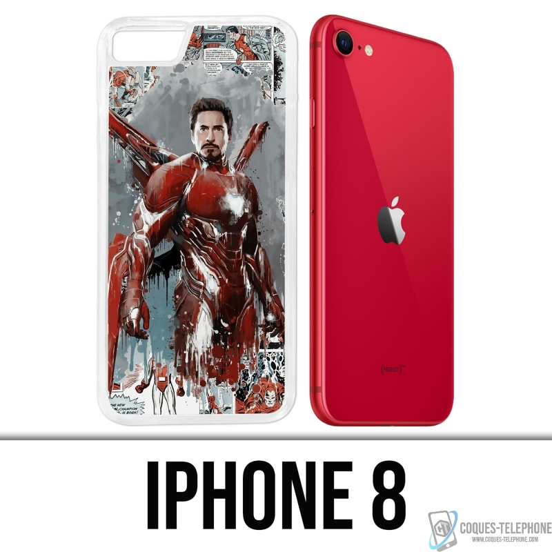 Coque iPhone 8 - Iron Man Comics Splash