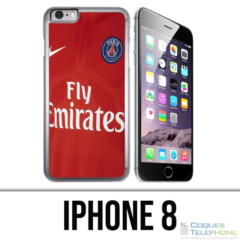 Coque iPhone 8 - Maillot Rouge Psg