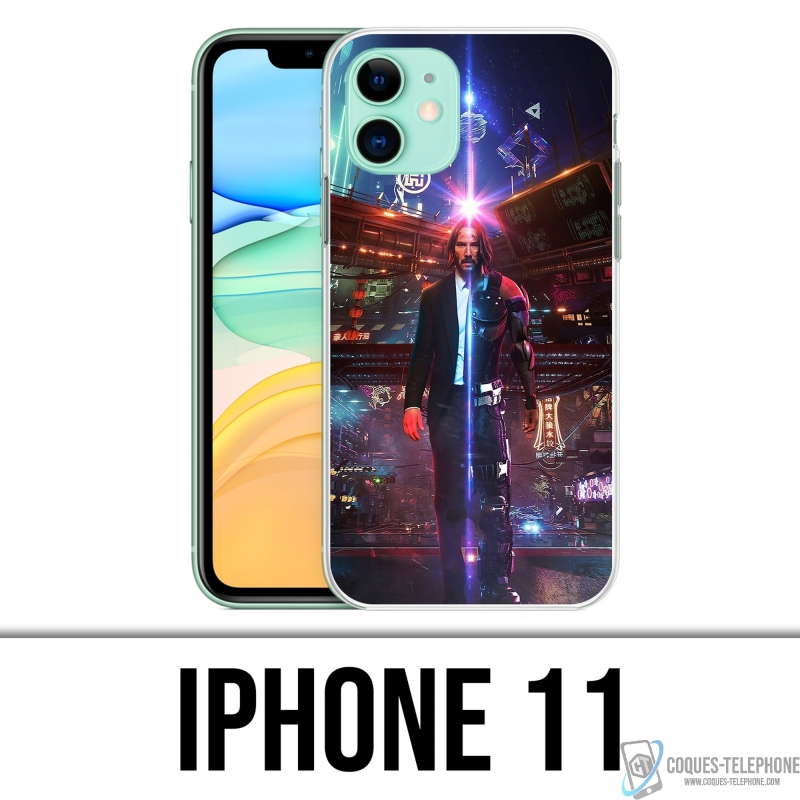 Coque iPhone 11 - John Wick X Cyberpunk