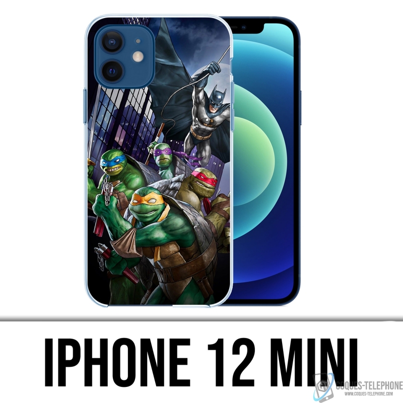 Coque iPhone 12 mini - Batman Vs Tortues Ninja