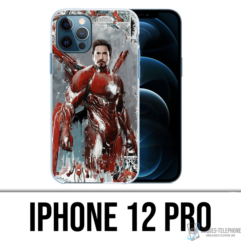 Coque iPhone 12 Pro - Iron Man Comics Splash