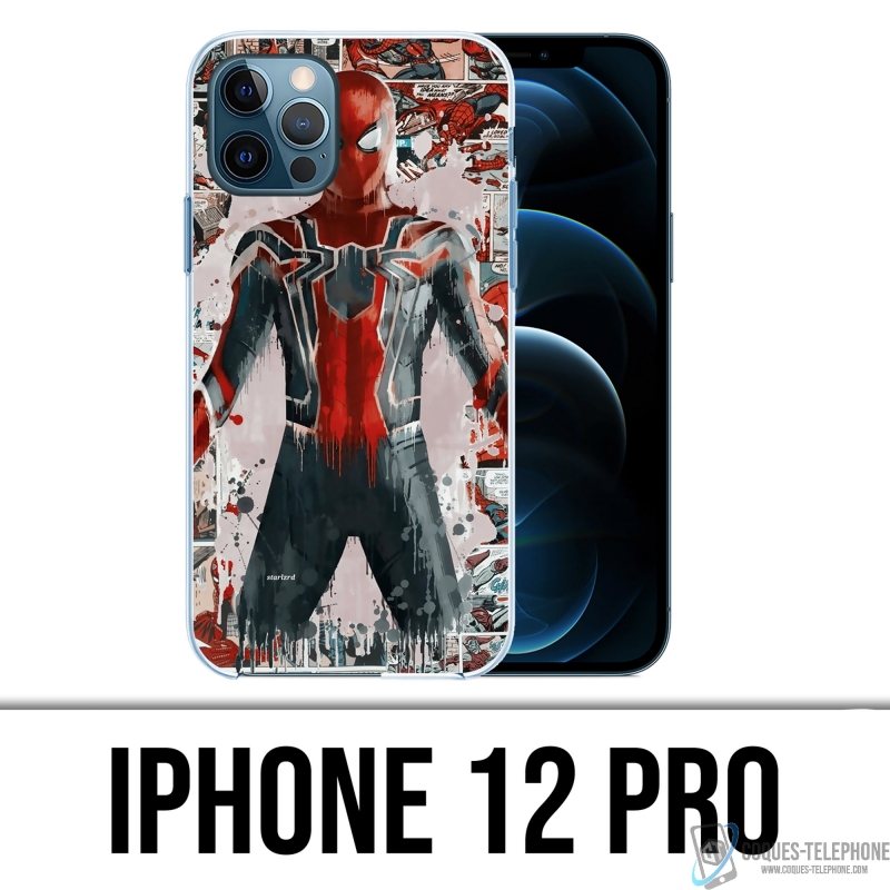 Coque iPhone 12 Pro - Spiderman Comics Splash