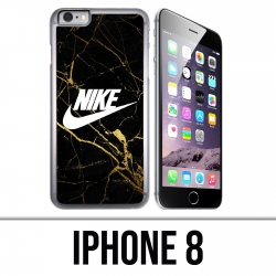Coque iPhone 8 - Nike Logo Gold Marbre