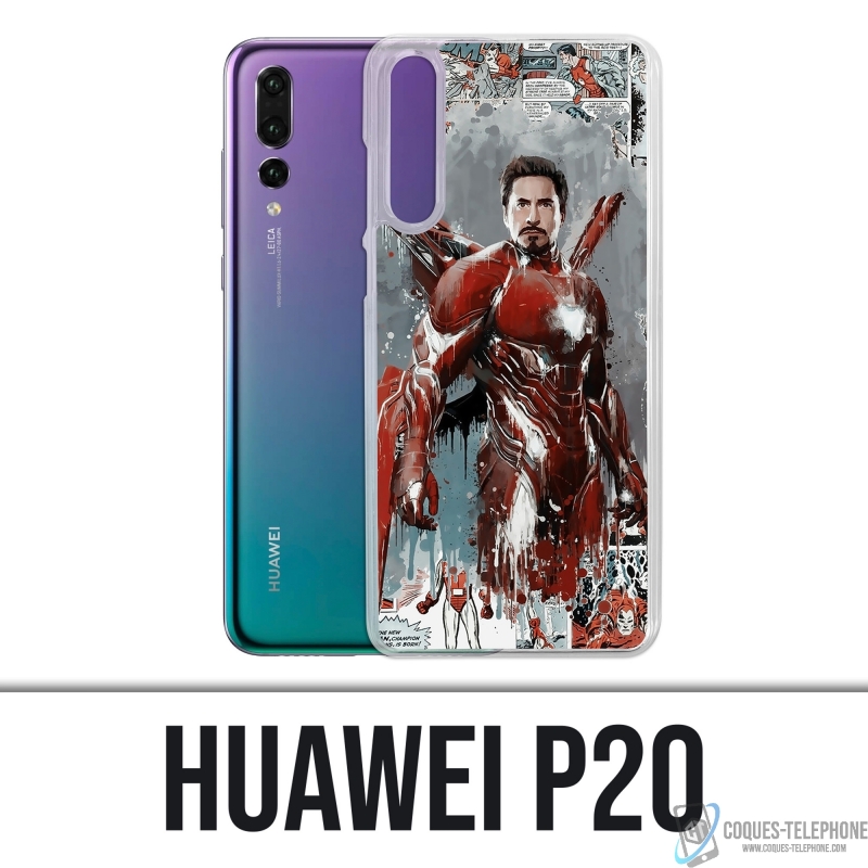 Custodia per Huawei P20 - Iron Man Comics Splash