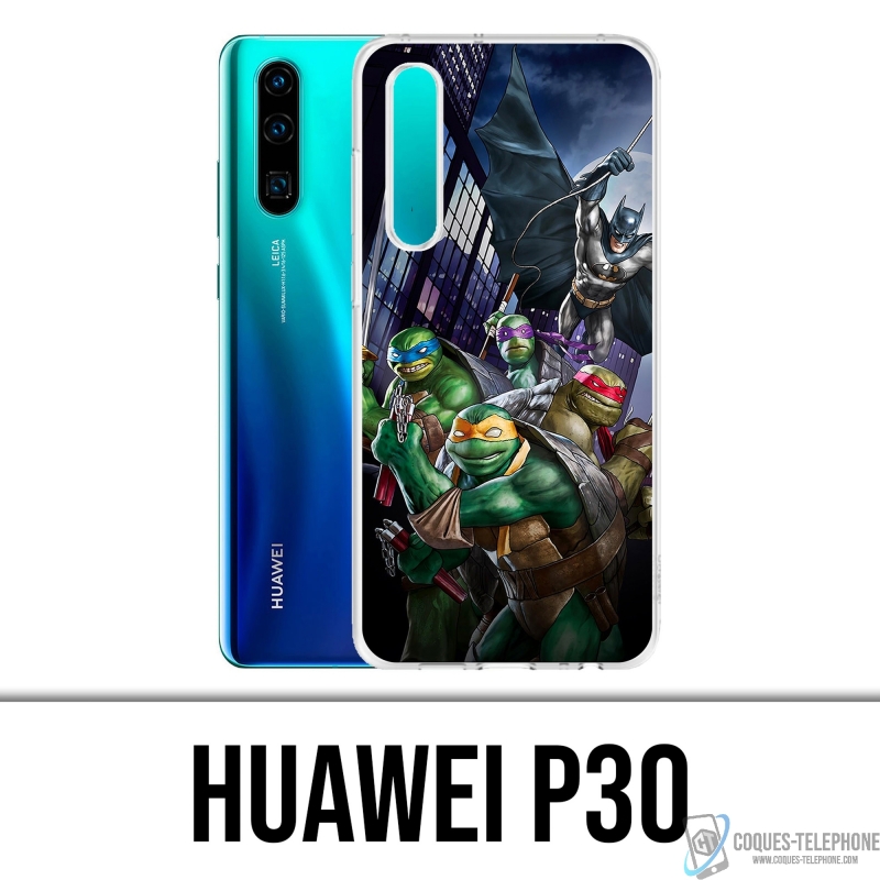 Custodia per Huawei P30 - Batman Vs Teenage Mutant Ninja Turtles