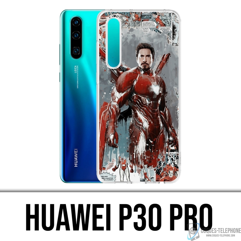 Custodia per Huawei P30 Pro - Iron Man Comics Splash