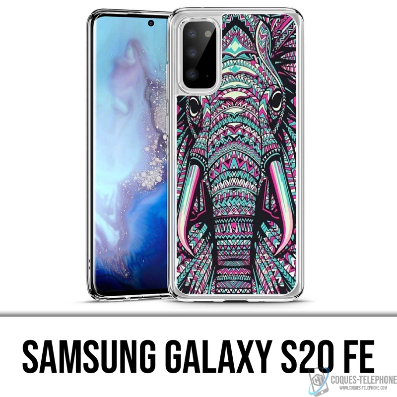 Custodia per Samsung Galaxy S20 FE - Elefante azteco colorato