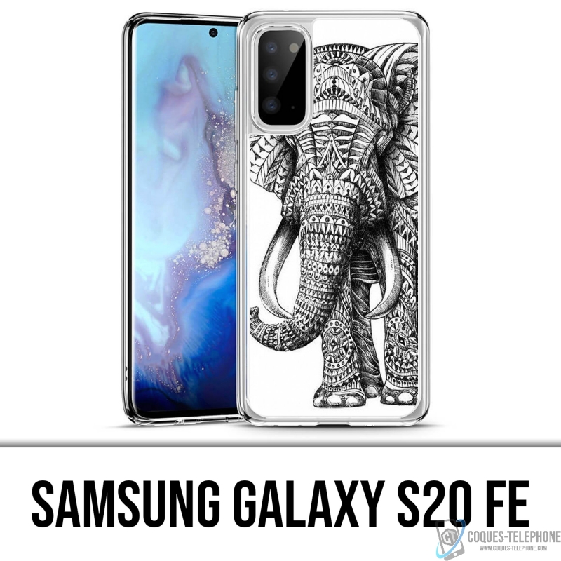 Funda Samsung Galaxy S20 FE - Elefante azteca en blanco y negro