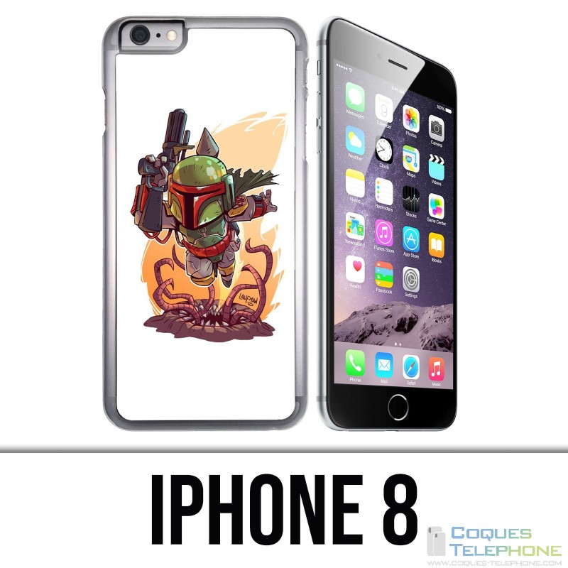 Coque iPhone 8 - Star Wars Boba Fett Cartoon