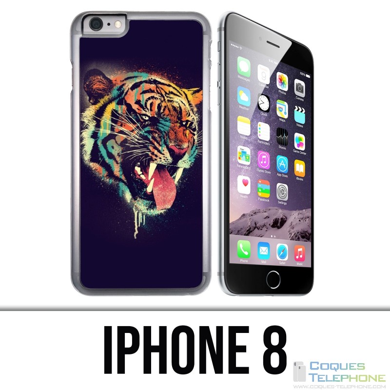 Coque iPhone 8 - Tigre Peinture