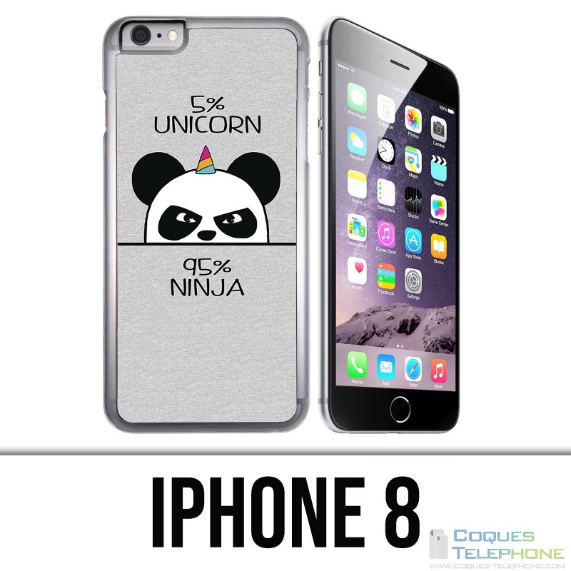 Coque iPhone 8 - Unicorn Ninja Panda Licorne