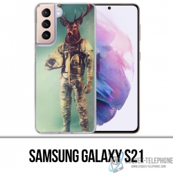 Coque Samsung Galaxy S21 - Animal Astronaute Cerf