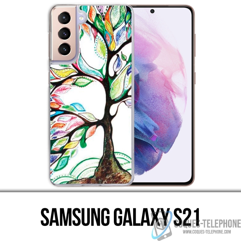 Custodia per Samsung Galaxy S21 - Albero multicolore