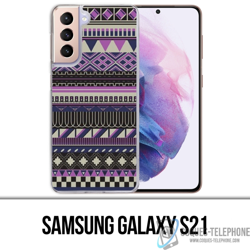 Custodia per Samsung Galaxy S21 - Viola azteco