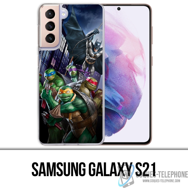 Custodia per Samsung Galaxy S21 - Batman vs Teenage Mutant Ninja Turtles