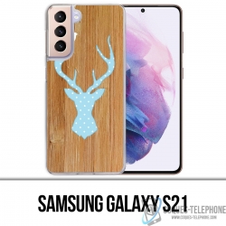 Coque Samsung Galaxy S21 - Cerf Bois Oiseau