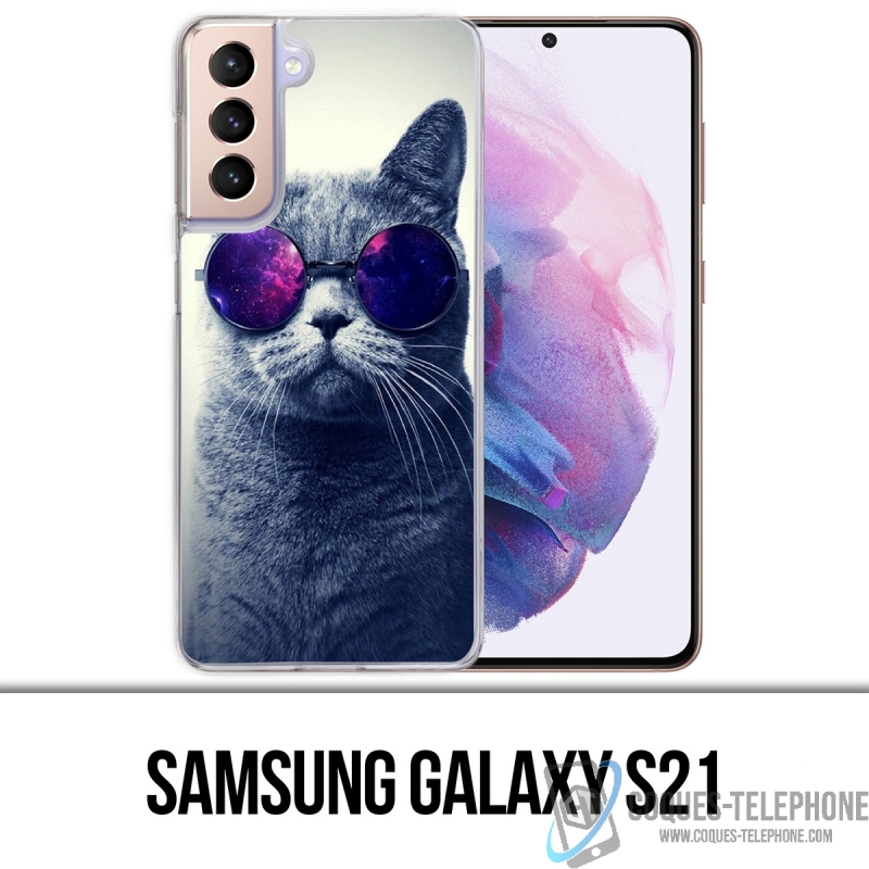 Samsung Galaxy S21 Case - Cat Galaxy Brille