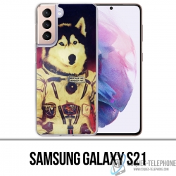 Coque Samsung Galaxy S21 - Chien Jusky Astronaute