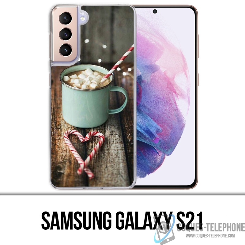 Coque Samsung Galaxy S21 - Chocolat Chaud Marshmallow