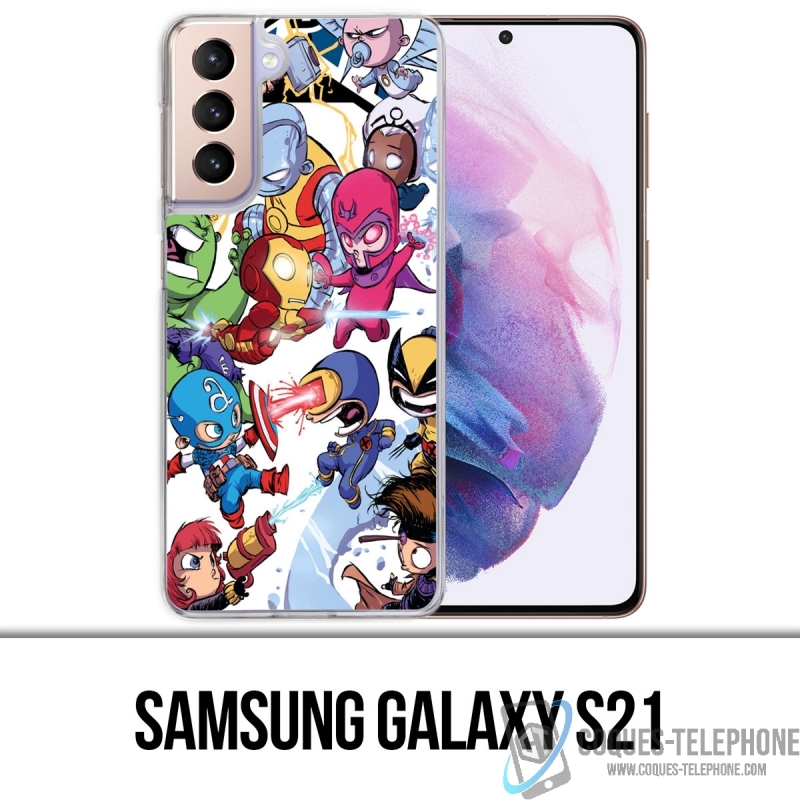 Custodia per Samsung Galaxy S21 - Simpatici eroi Marvel