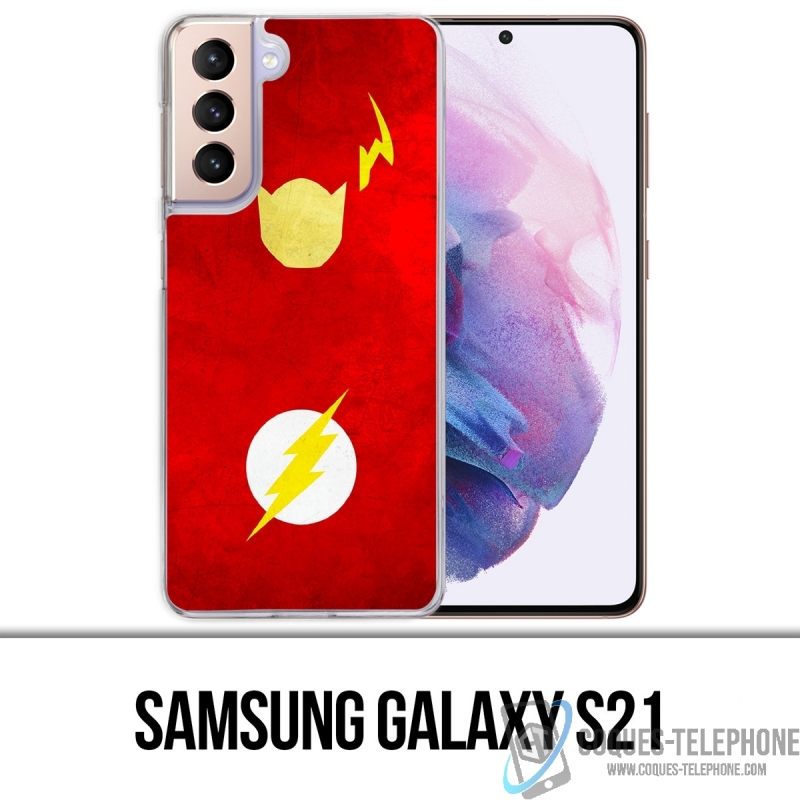 Coque Samsung Galaxy S21 - Dc Comics Flash Art Design