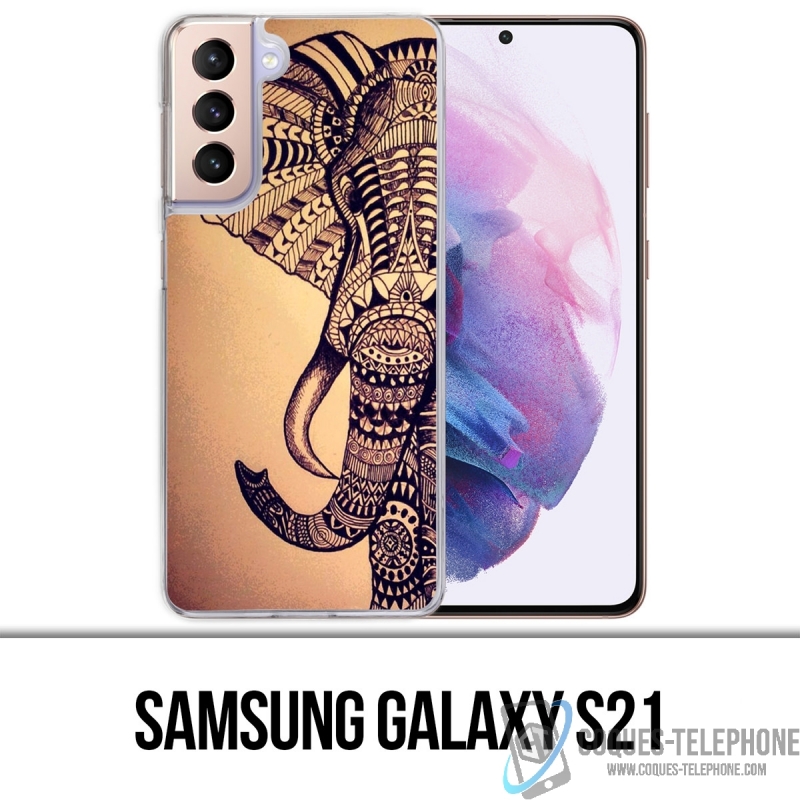 Custodia per Samsung Galaxy S21 - Elefante azteco vintage