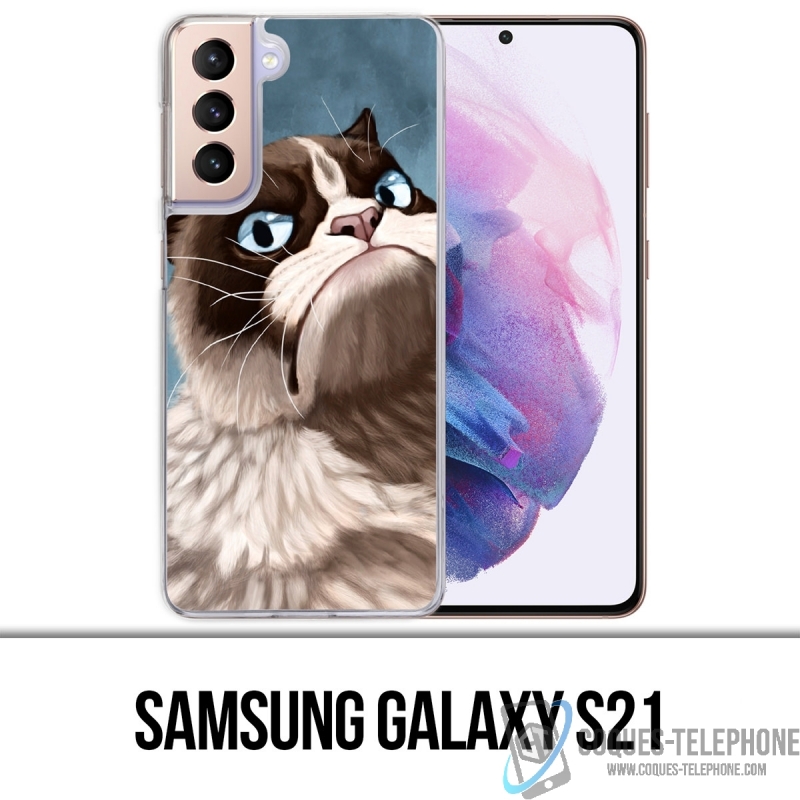 Custodia per Samsung Galaxy S21 - Gatto scontroso