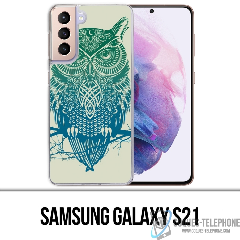 Coque Samsung Galaxy S21 - Hibou Abstrait
