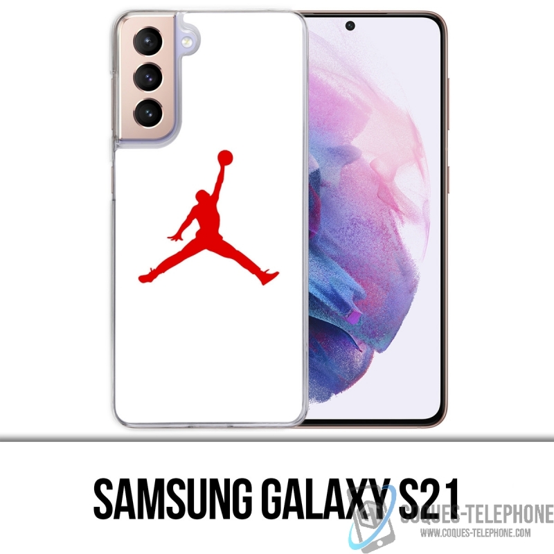 Coque Samsung Galaxy S21 - Jordan Basketball Logo Blanc