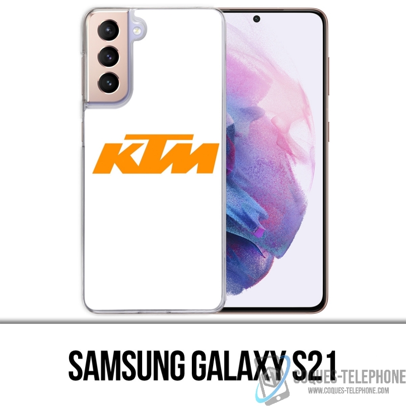 Custodia per Samsung Galaxy S21 - Logo Ktm Sfondo Bianco