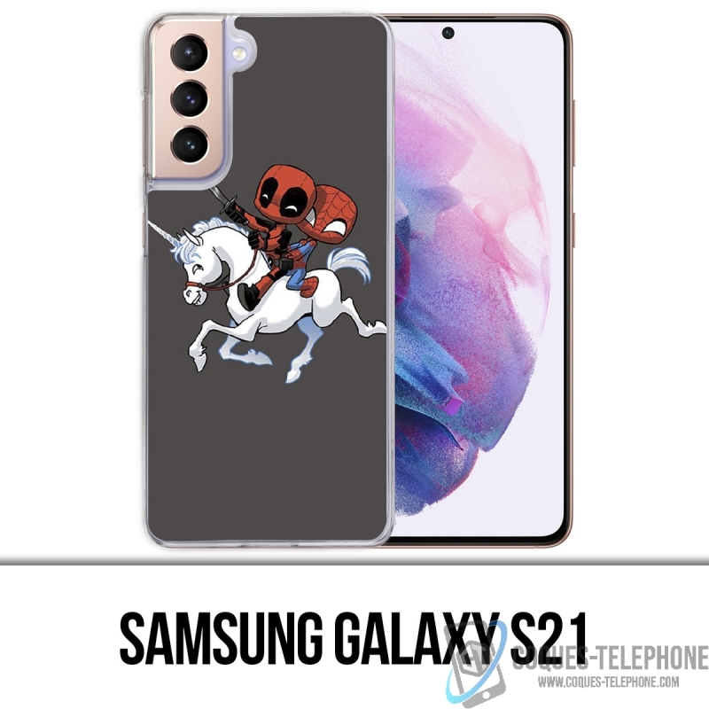 Coque Samsung Galaxy S21 - Licorne Deadpool Spiderman