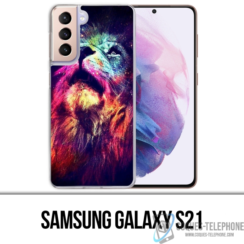 Coque Samsung Galaxy S21 - Lion Galaxie