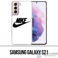 Custodia per Samsung Galaxy S21 - Logo Nike bianco