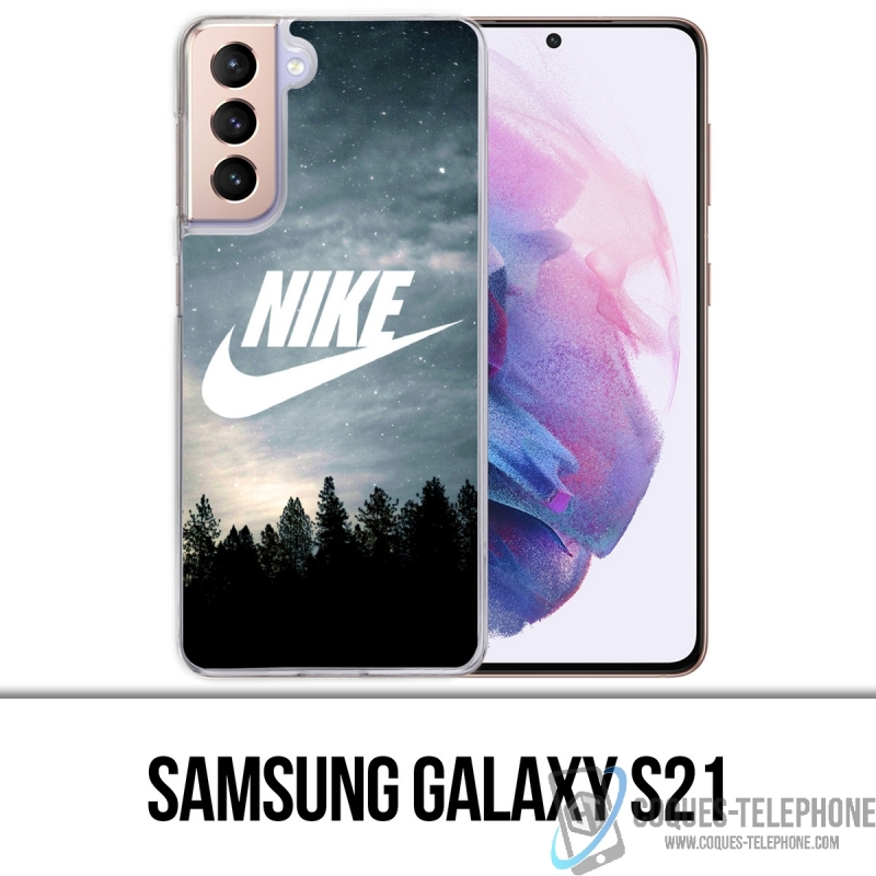 Custodia per Samsung Galaxy S21 - Logo Nike in legno