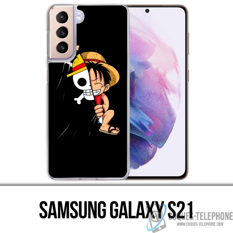 Coque Samsung Galaxy S21 - One Piece Baby Luffy Drapeau