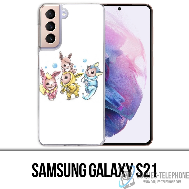 Coque Samsung Galaxy S21 - Pokémon Bébé Evoli Évolution