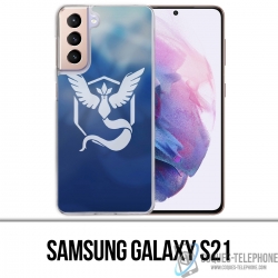 Coque Samsung Galaxy S21 - Pokémon Go Team Bleue Grunge