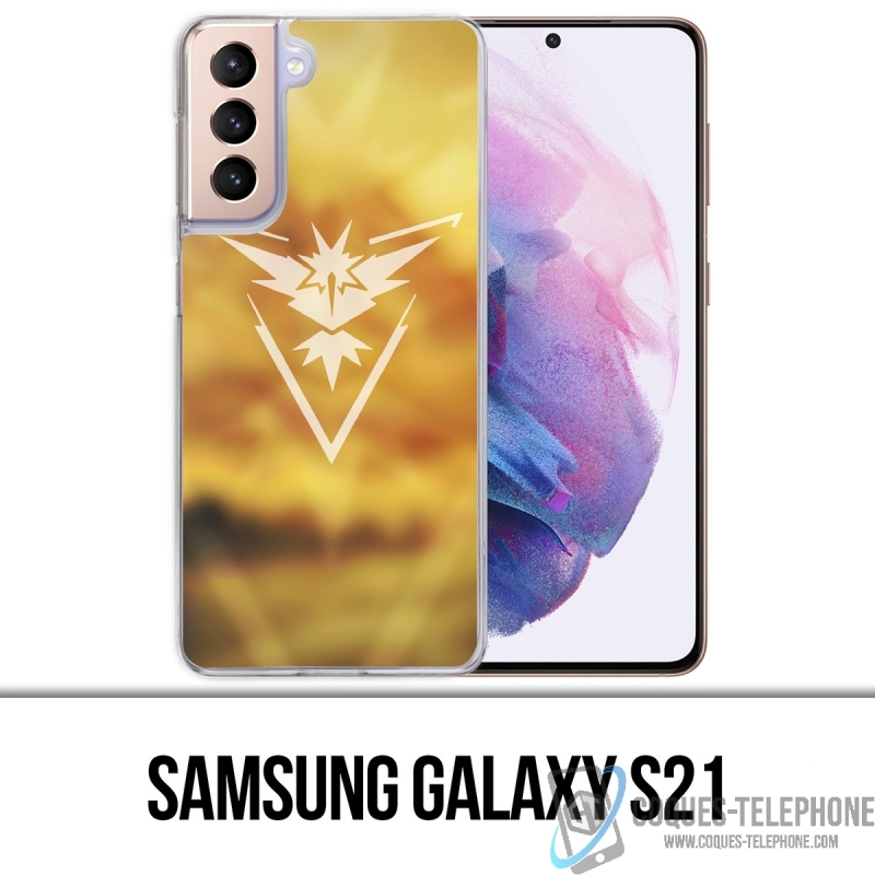 Coque Samsung Galaxy S21 - Pokémon Go Team Jaune Grunge