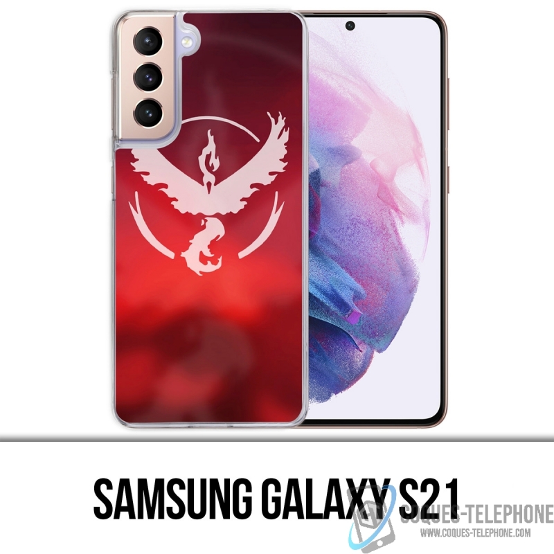 Coque Samsung Galaxy S21 - Pokémon Go Team Rouge Grunge