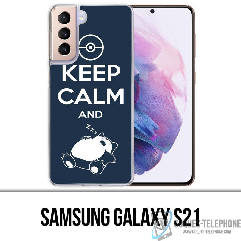 Custodia per Samsung Galaxy S21 - Pokémon Snorlax Keep Calm
