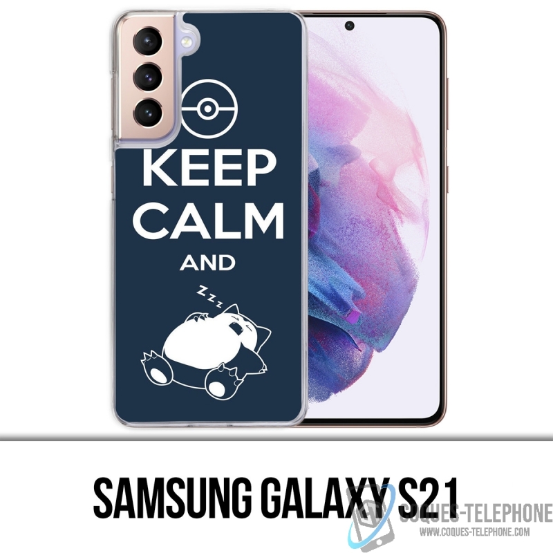 Funda Samsung Galaxy S21 - Pokémon Snorlax Keep Calm