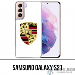 Custodia per Samsung Galaxy S21 - Logo Porsche bianco