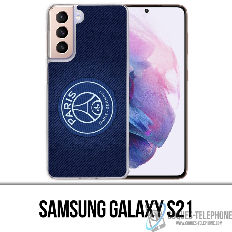 Coque Samsung Galaxy S21 - Psg Minimalist Fond Bleu