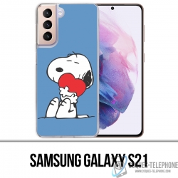Coque Samsung Galaxy S21 - Snoopy Coeur